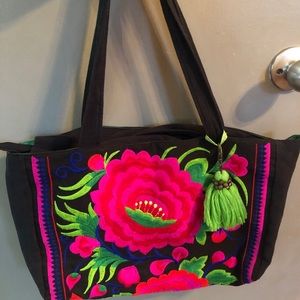 Fair trade floral shoulder bag